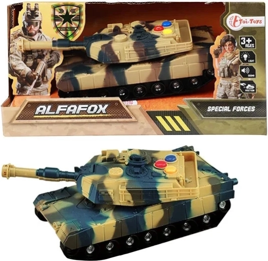 Toi Toys Alfafox vojenský tank na trenie 17 cm so zvukom a svetlom - 1 kus