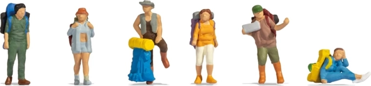 Noch sada figúrok na cestách s batohom (H0)