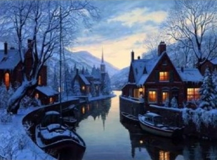 Norimpex maľovanie podľa čísel Zimné mesto 40 × 50 cm