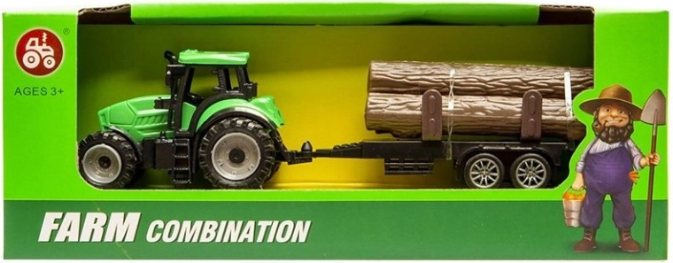 Malý traktor s prívesom na drevo - 1 kus