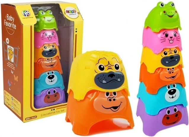 Farebná pyramída zvieratká pre bábätká