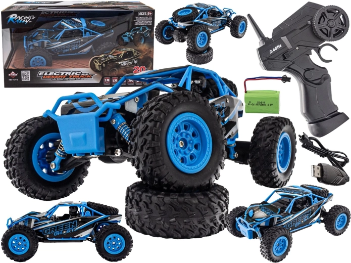 Rádiom ovládaný desert truck 4WD 2,4 GHz 1:24 modrý - 1 kus