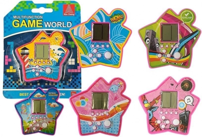 Vrecková elektronická hra tetris – ružová hviezda