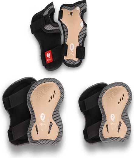 Detské chrániče Qplay khaki, veľkosť S (3–5 rokov)