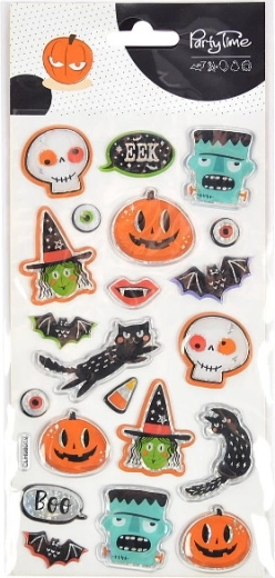 Gélové plastické nálepky Halloween mix