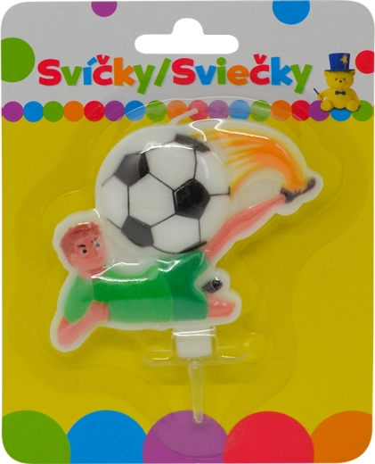 Narodeninová sviečka s futbalistom s držiakom