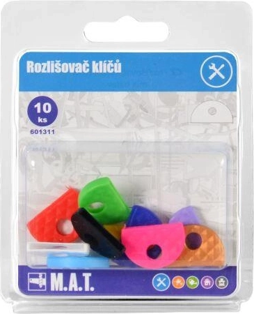 Gumové rozlišovače kľúčov, mix farieb (10 ks)