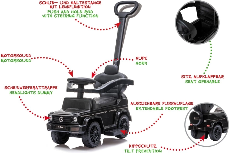 Detské odrážadlo Mercedes-Benz G 350 d 3 v 1 čierne