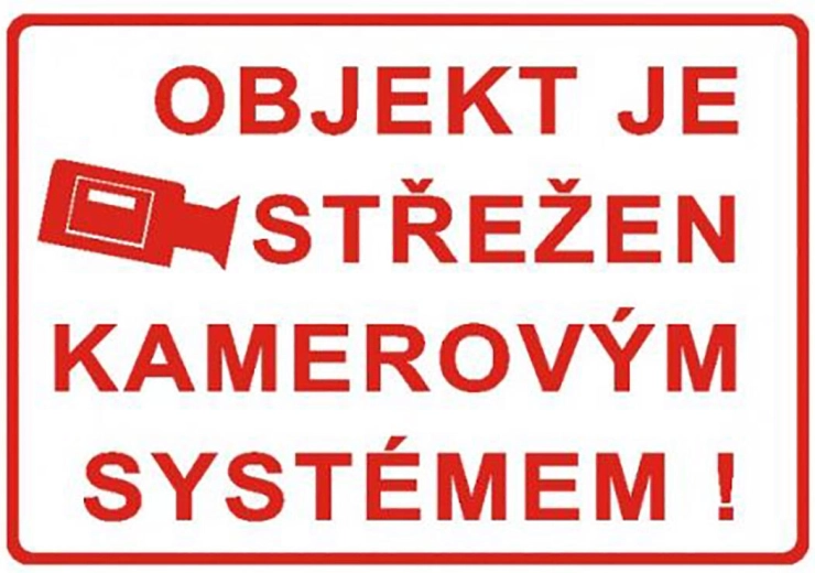Výstražná tabuľka – objekt strážený kamerovým systémom A4 plast
