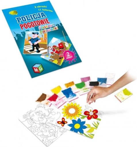 Policajná sanitka – pieskové maľovanie