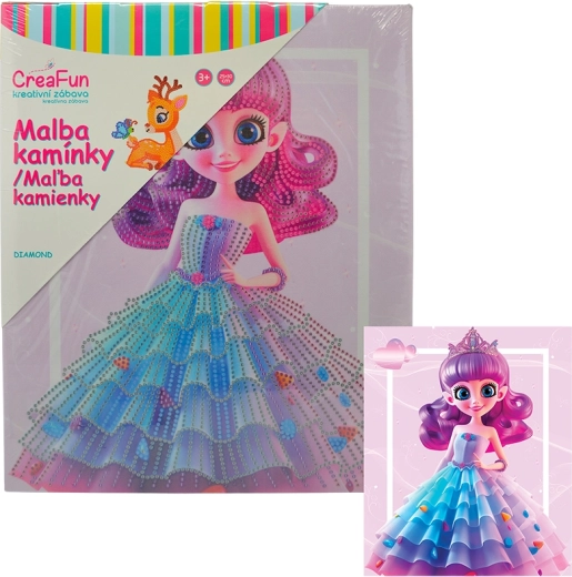 Diamantové maľovanie – dúhová bábika 25 × 30 cm