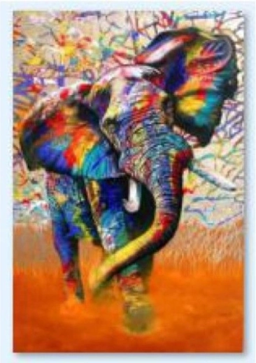 Diamantové maľovanie (diamond painting) slon vo farbe 30 × 40 cm - 1 kus