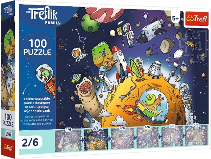 Puzzle Treflik vo vesmíre 100 dielikov
