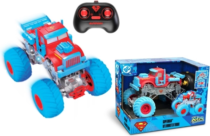 Diaľkovo ovládaný monster truck Superman v mierke 1:18