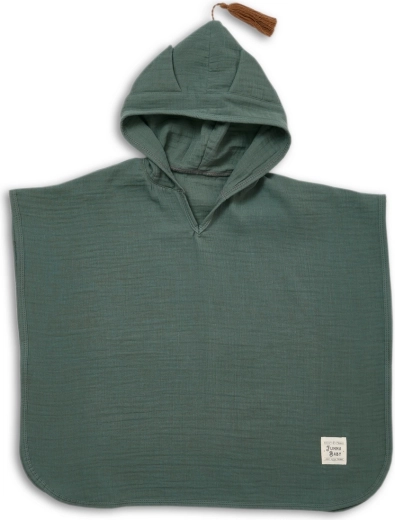 Funnababy mušelínové pončo s kapucňou Ivy green