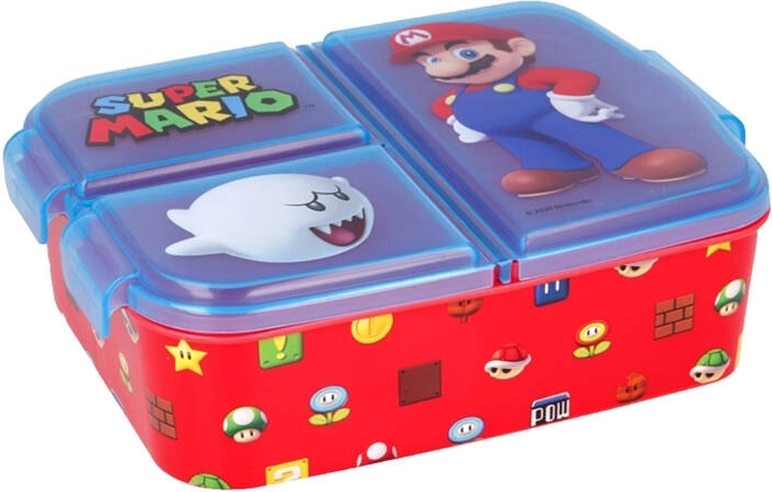 Box na desiatu Stor Super Mario s 3 priehradkami (modro-červený)