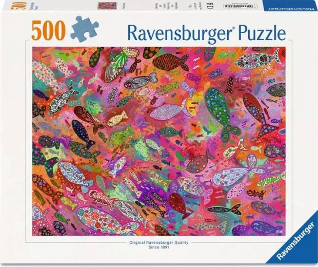 Ravensburger puzzle fuksiové rybky 500 dielikov