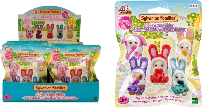 Sylvanian Families sáčok s králikmi vo farebných kostýmoch - 1 kus