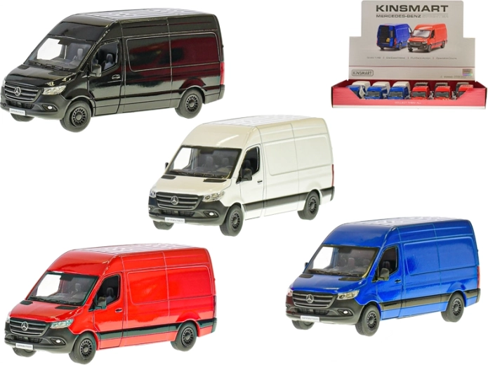 Kinsmart Mercedes‑Benz Sprinter kovový model 1:48 s otváracími dverami