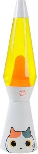Lávová lampa biela mačka