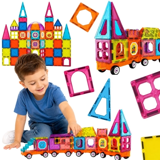 Woopie magnetická stavebnica 3D vláčik 71 dielikov