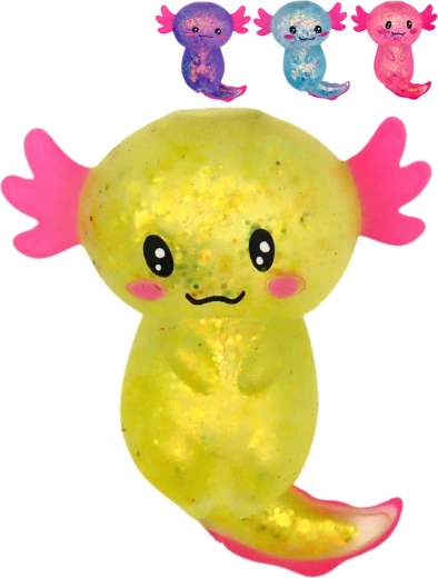Trblietavý stláčací axolotl antistresová hračka - 1 kus