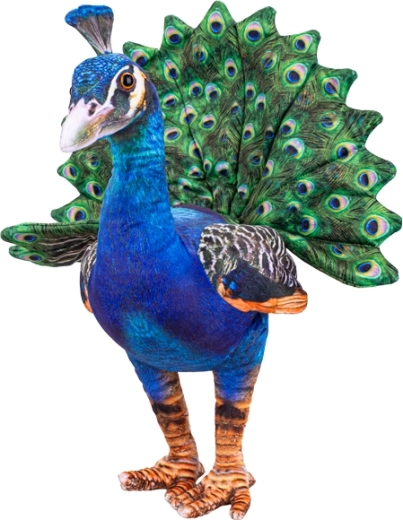 Plyšový páv 40 cm – realistická dekorácia a maznáčik pre deti