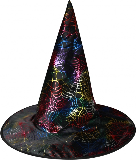 čarodejnícky klobúk s pavučinovou potlačou pre dospelých