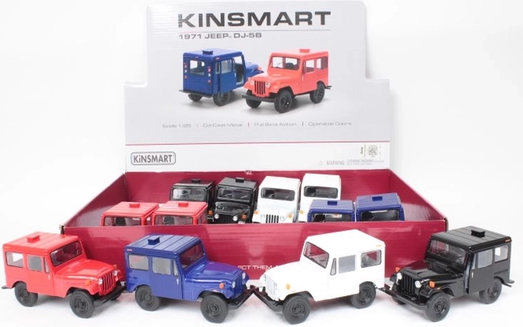 Jeep D-5B 1971 – kovový model s pull-back – 1 kus