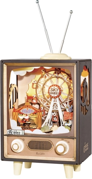 3D drevená skladačka Karneval pri západe slnka