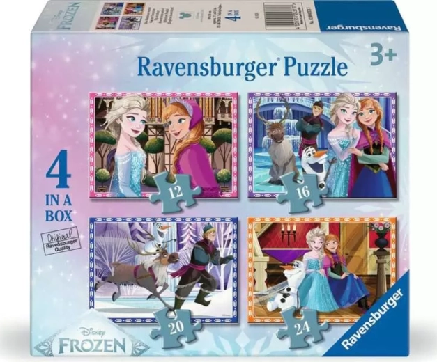 Puzzle Ravensburger Ľadové kráľovstvo 4v1 (12, 16, 20, 24 dielikov)