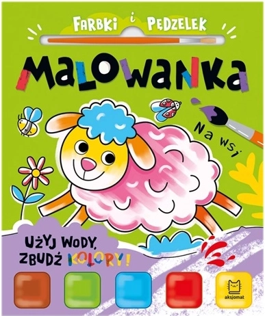 Maľovanka s farbami a štetcom – použi vodu na farme