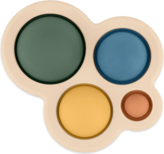 Petite&Mars silikónová senzorická hračka Chill Out Misty Green 6m+