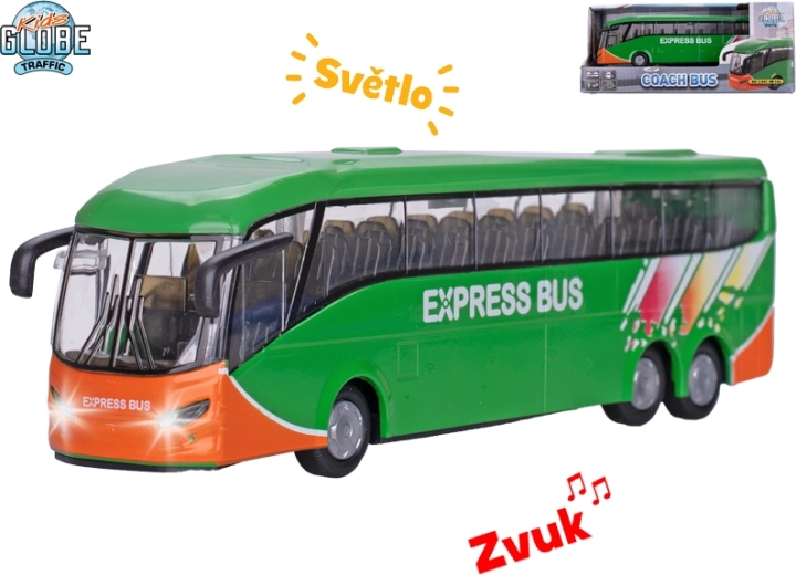 Kids Globe Traffic mestský autobus s pohonom na spätný chod a svetelnými a zvukovými efektmi