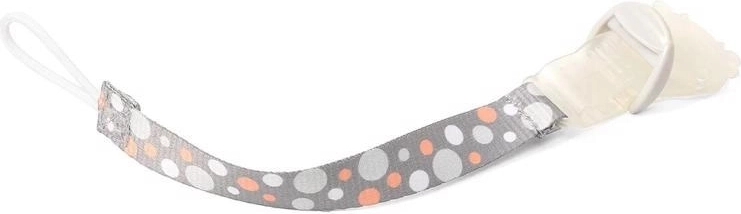 Klip na cumlík BABYONO šedo‑oranžový