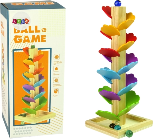 Drevený strom dráha pre guličky