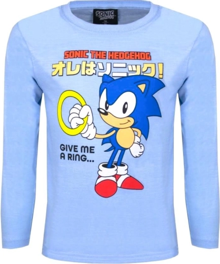 Svetlomodré bavlnené tričko Sonic