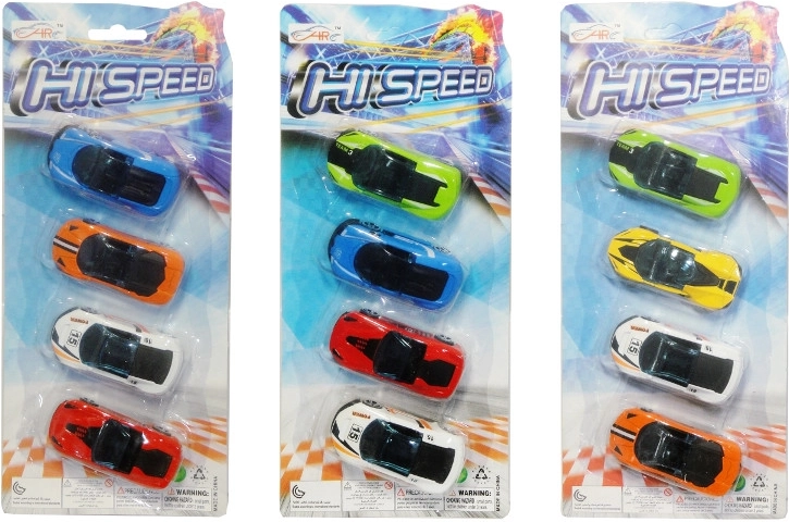 Sada kovových pretekárskych autíčok 4 ks