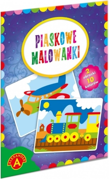 Pieskové maľovanie ALEXANDER – vlak a lietadlo, kreatívna sada pre deti