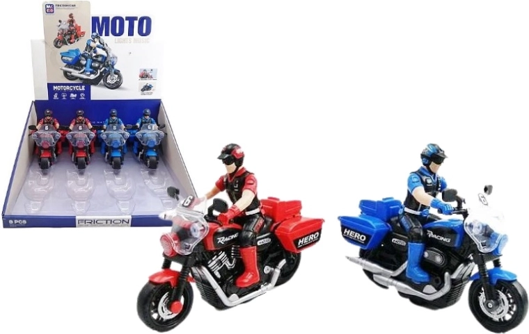 Motocyklista na motorke so svetelnými a zvukovými efektmi 16 cm