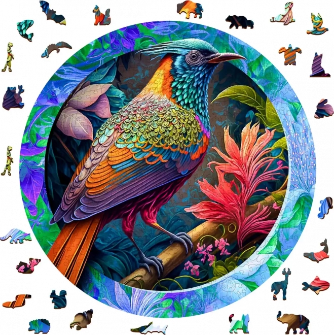 Farebný vták puzzle z drevených dielikov 505 ks