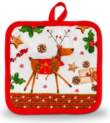 Vianočná bavlnená podložka pod hrniec TORO, 17 × 17 cm, mix motívov