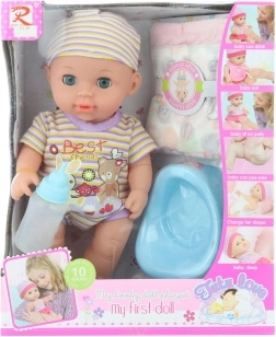 Interaktívne bábätko s doplnkami – ciká a vydáva zvuky