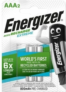 Energizer Extreme AAA nabíjateľné batérie 800 mAh, 2 ks