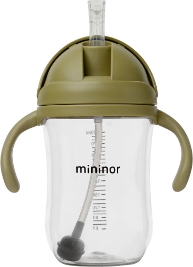 Mininor fľaša so slamkou Tritan 330 ml moss green