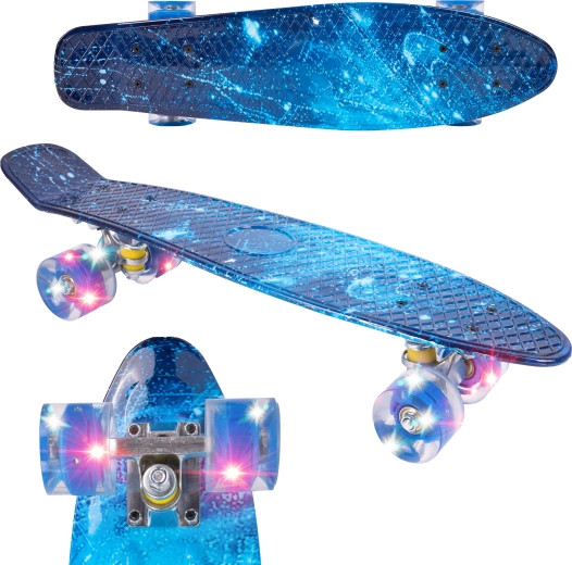 Fiszka skateboard s LED kolieskami Galaxy