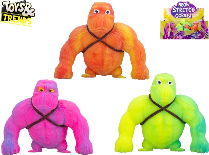 Super naťahovacia farebná gorila 10 cm Toys&Trends