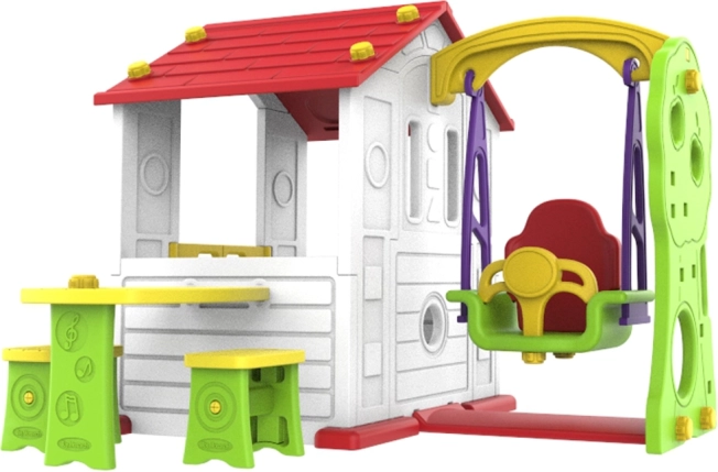 Detský záhradný domček 3v1 červená strecha