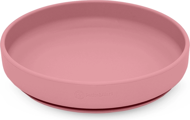 Silikónový tanier s prísavkou Take&Match dusty rose – Petite&Mars