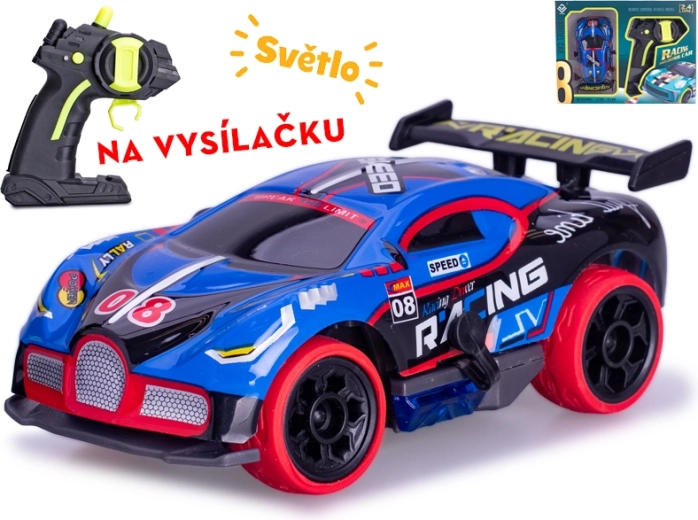 RC závodné auto 1:32 s 2,4 GHz a svetlami – modré